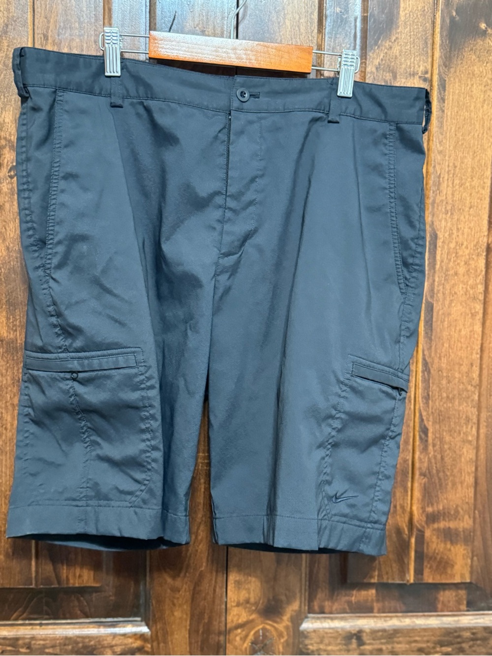Nike Charcoal/Black Cargo Golf Shorts with Subtle Swoosh